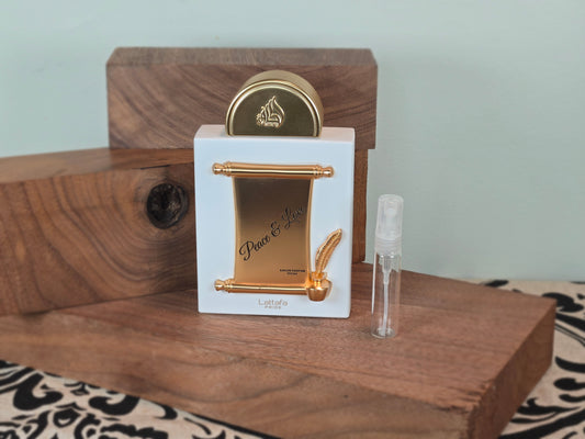 Lattafa Peace & Love - Échantillon de Parfum 5ml/2ml - Format de Voyage - Parfum du Moyen-Orient