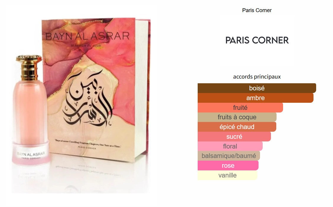 Paris Corner Bayn Al Asrar - Échantillon de Parfum 5ml/2ml - Format de Voyage - Parfum du Moyen-Orient