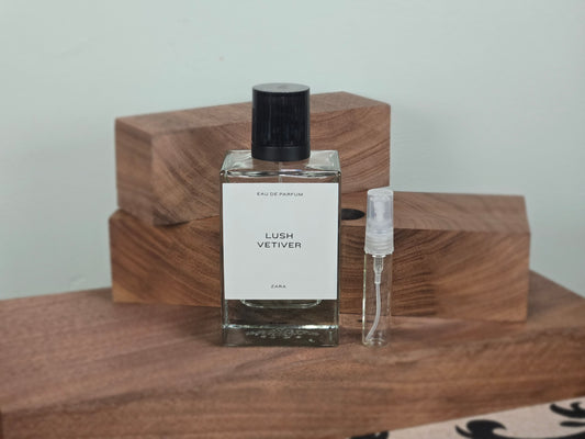 Zara Lush Vetiver - Échantillon de Parfum 5ml/2ml - Format de Voyage Abordable