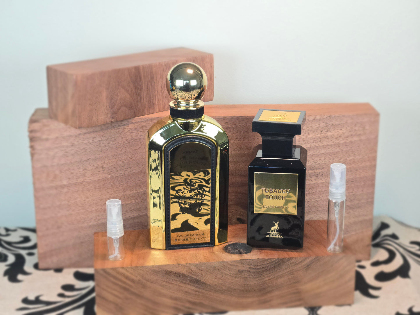 Gourmand and Enveloping Combination - Maison Alhambra Tobacco Touch and Armaf Derby Club House Gold - Perfume Sample 5ml/2ml