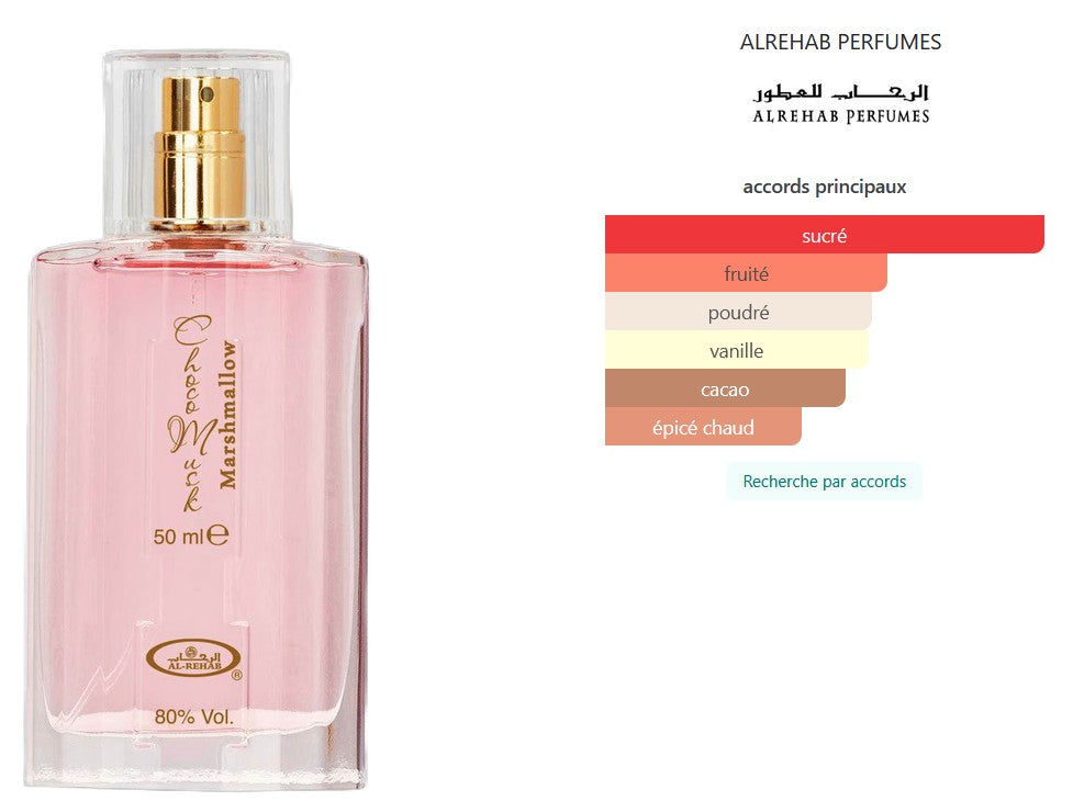 Al-Rehab Choco Musk Marshmallow - Échantillon de Parfum 5ml/2ml - Format de Voyage - Parfum du Moyen-Orient