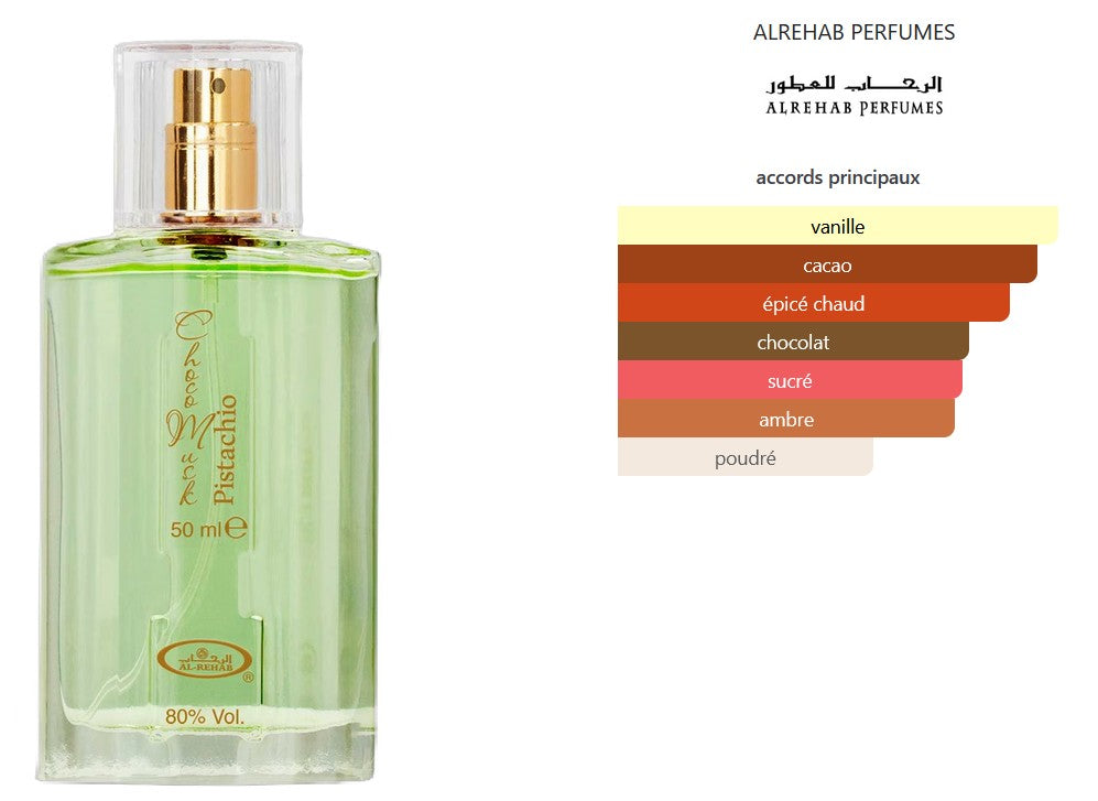 Al-Rehab Choco Musk Pistachio - Échantillon de Parfum 5ml/2ml - Format de Voyage - Parfum du Moyen-Orient