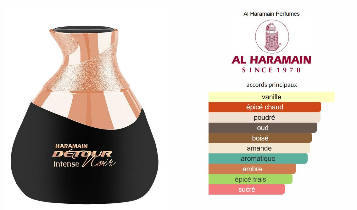 Al Haramain Detour Noir Intense - Perfume Sample 5ml/2ml - Travel Size - Middle Eastern Fragrance