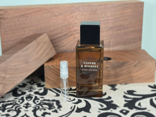 Bath & Body Works Coffee & Wiskey - Échantillon de Parfum 5ml/2ml - Format de Voyage Abordable