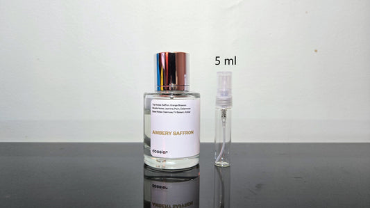 Dossier Ambery Saffron - Échantillon de Parfum 5ml/2ml - Format de Voyage - Parfum Dupe