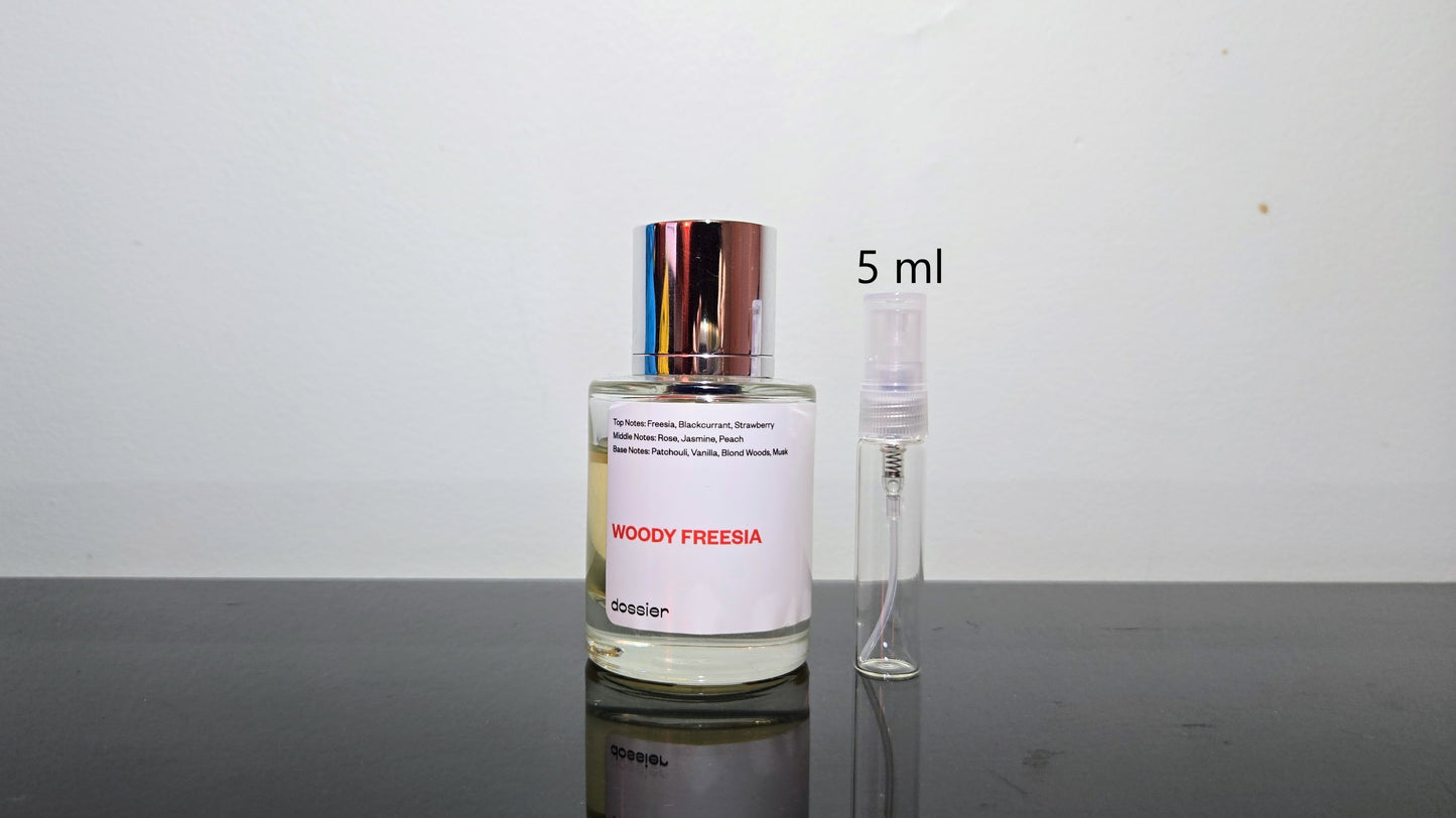 Dossier Woody Freesia - Échantillon de Parfum 5ml/2ml - Format de Voyage - Parfum Dupe