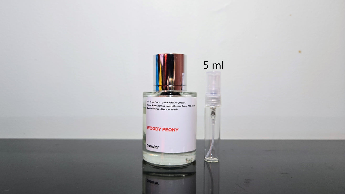 Dossier Woody Poeny - Échantillon de Parfum 5ml/2ml - Format de Voyage - Parfum Dupe