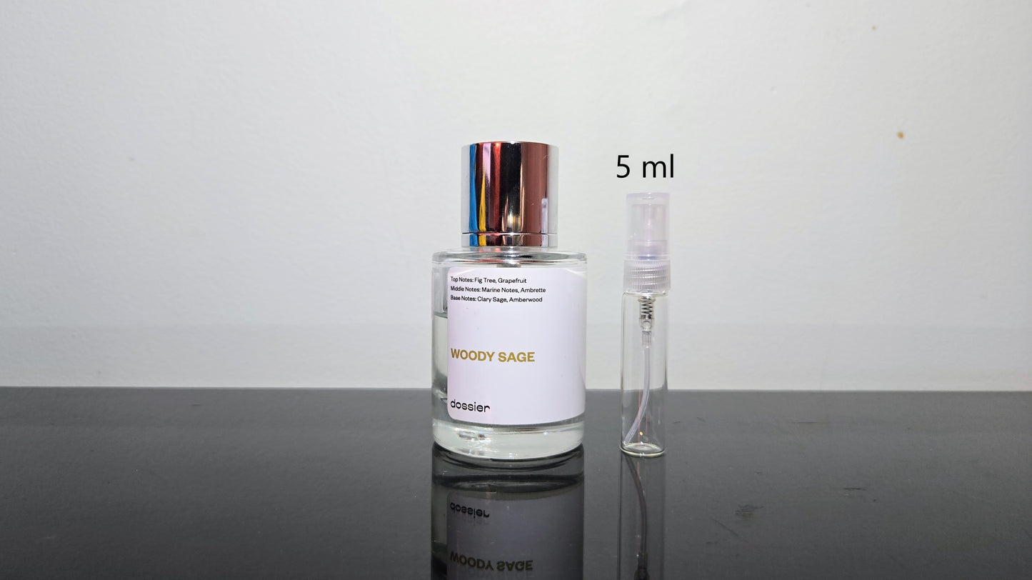 Woody Sage Dossier - Perfume Sample 5ml/2ml - Travel Size - Perfume Dupe