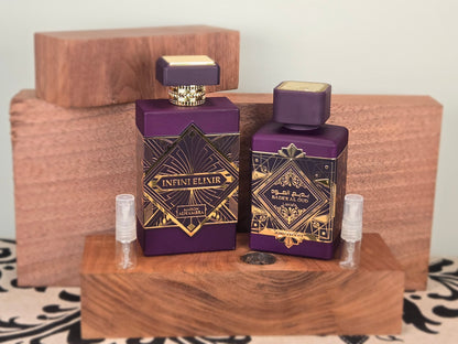 Combination of Spices, Roses and Oud - Maison Alhambra Infini Elixir and Lattafa Bade'e Al Oud Amethyst - Perfume Sample 5ml/2ml