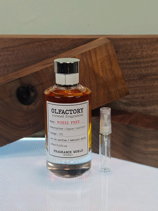 Fragrance World Olfactory Music Fest - Échantillon de Parfum 5ml/2ml - Format de Voyage - Parfum du Moyen-Orient