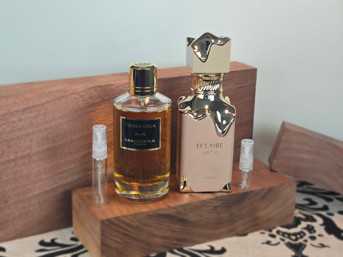 Gourmand and Festive Combo - Mancera Tonka Cola and Lattafa Éclaire - Perfume Sample 5ml/2ml