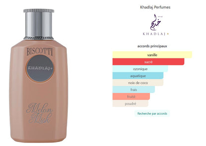 Khadlaj Biscotti Melon Misk - Échantillon de Parfum 5ml/2ml - Format de Voyage - Parfum du Moyen-Orient