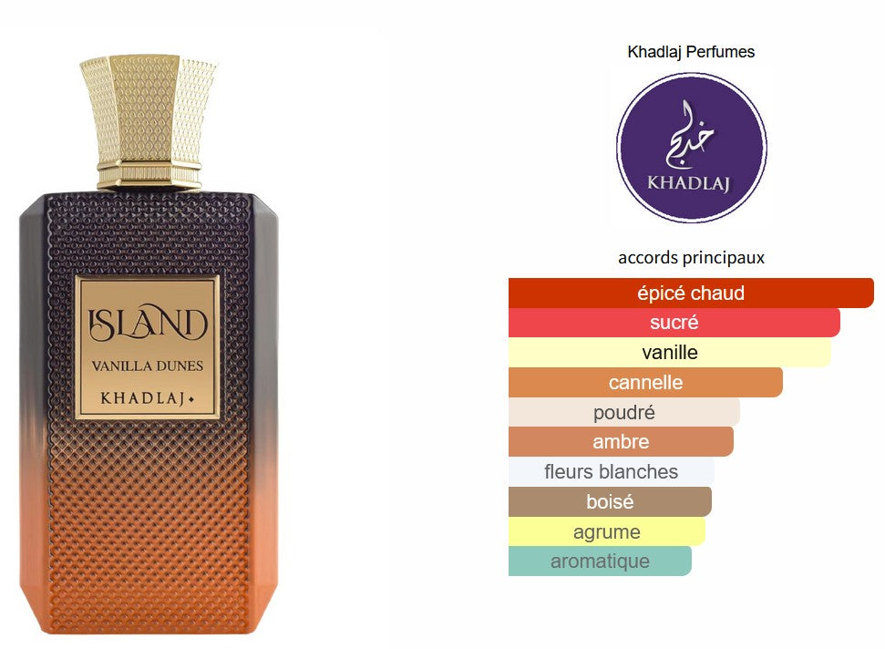 Khadlaj Island Vanilla Dunes - Perfume Sample 5ml/2ml - Travel Size - Middle Eastern Fragrance