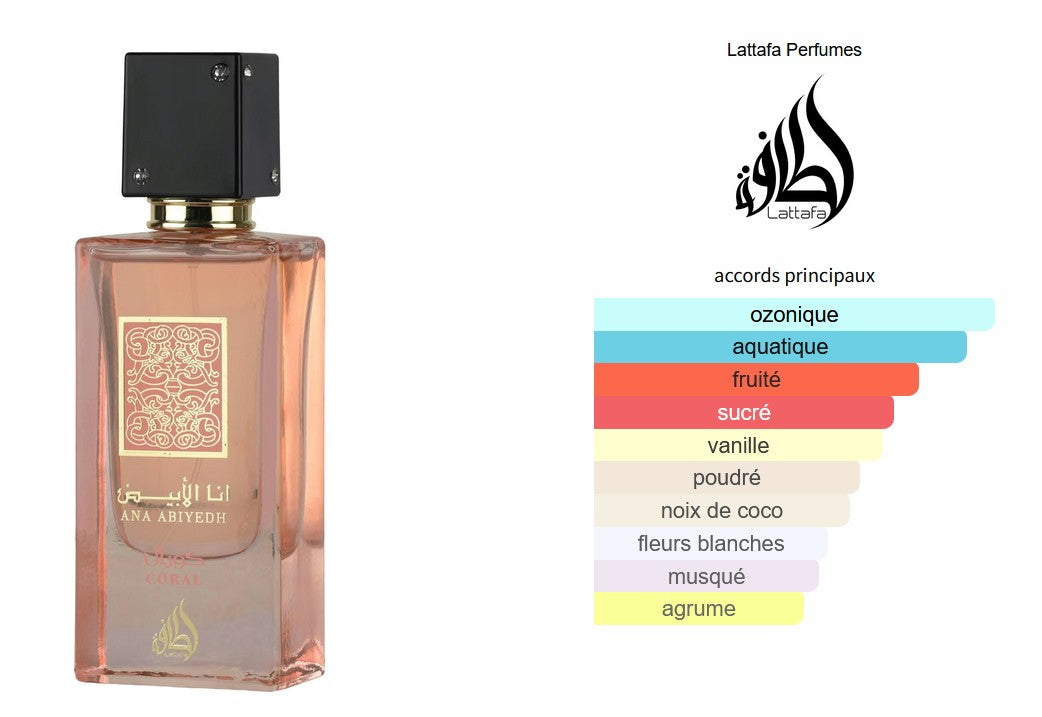 Lattafa Ana Abiyedh Coral - Perfume Sample 5ml/2ml - Travel Size - Middle Eastern Fragrance
