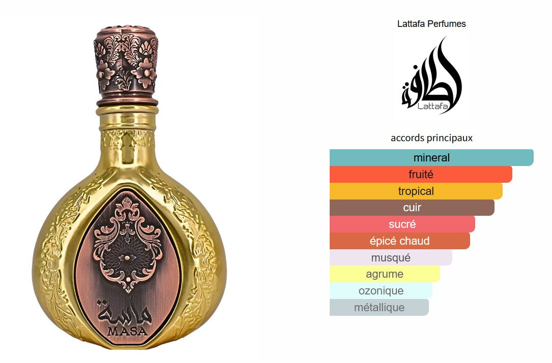 Lattafa Masa - Échantillon de Parfum 5ml/2ml - Format de Voyage - Parfum du Moyen-Orient