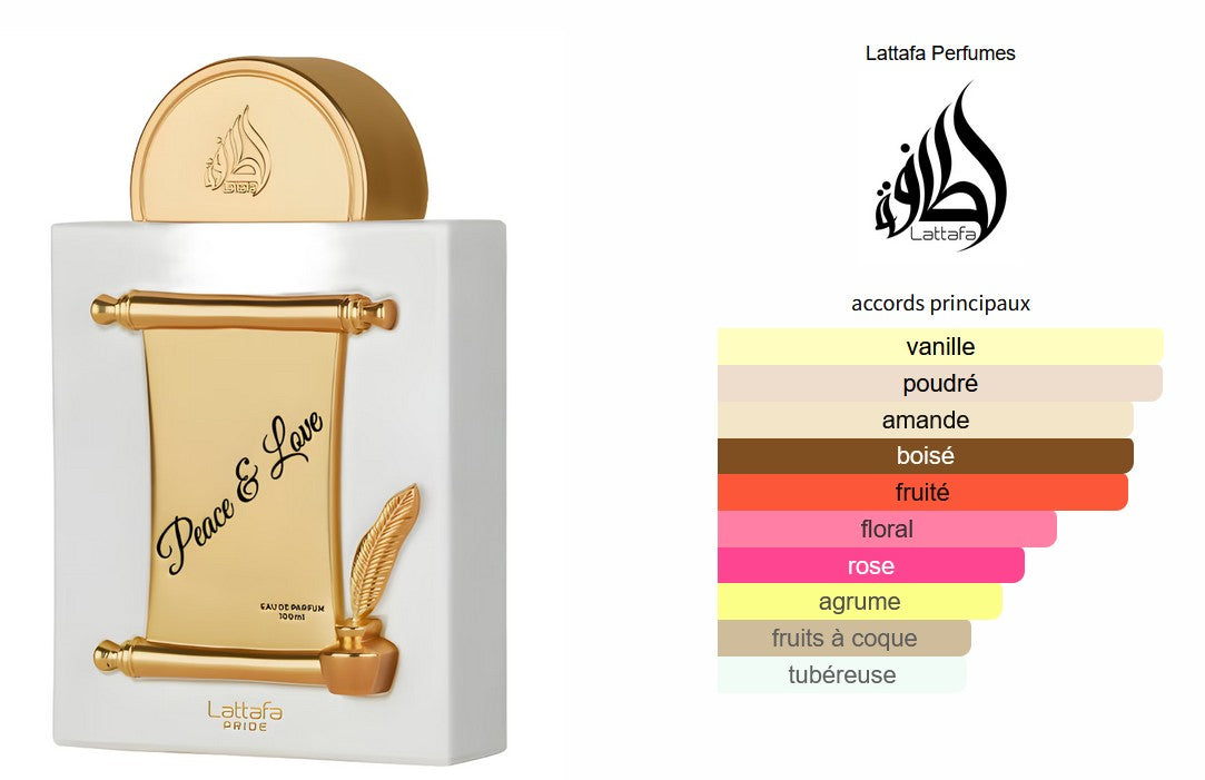 Lattafa Peace & Love - Échantillon de Parfum 5ml/2ml - Format de Voyage - Parfum du Moyen-Orient