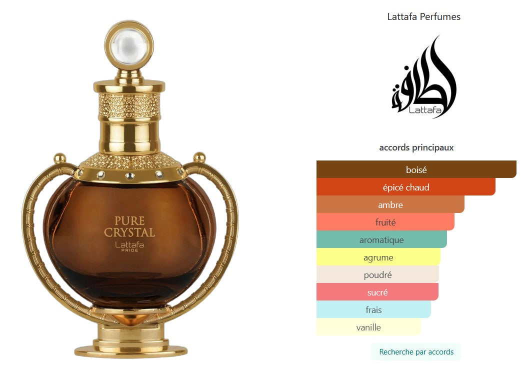 Lattafa Pure Crystal - 5ml/2ml Perfume Sample - Travel Size - Middle Eastern Fragrance