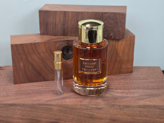 Maison Alhambra Exclusif Tabac - Échantillon de Parfum 5ml/2ml - Format de Voyage - Parfum du Moyen-Orient
