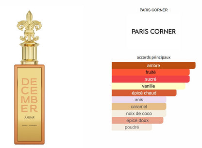 Paris Corner December Ambar - Échantillon de Parfum 5ml/2ml - Format de Voyage - Parfum du Moyen-Orient