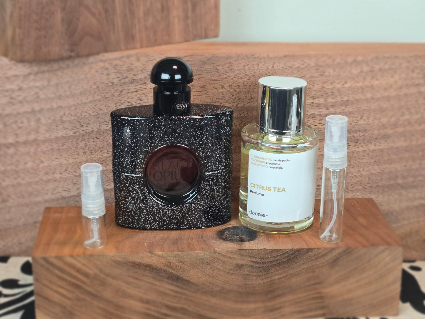 Stimulating and Addictive Combination - Dossier Citrus Tea and Yves Saint-Laurent Black Opium Intense - Perfume Sample 5ml/2ml