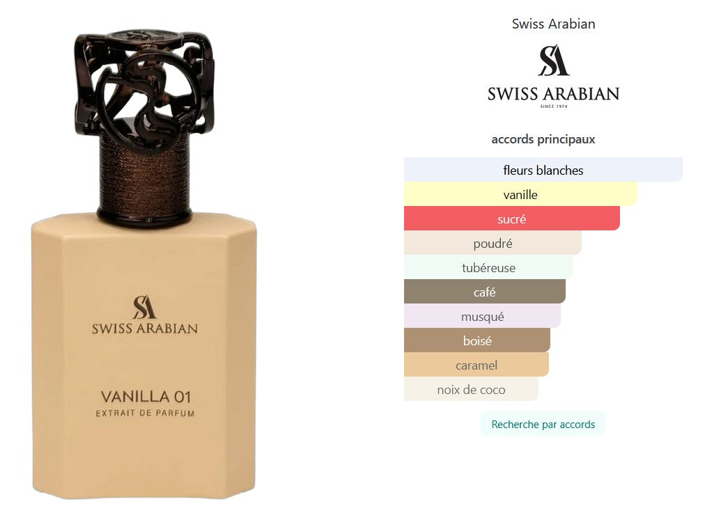 Swiss Arabian Vanilla 01 - 5ml/2ml Fragrance Sample - Travel Size - Middle Eastern Perfume